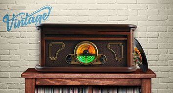 Pyle Bluetooth Turntable Record Player , Built-in CD &amp; Cassette Players, AM/FM Radio, Vinyl-to-MP3 Recording Brown... N4