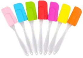 Lesirit Silicone Butter Scraper Brush With Transparent Handle,7.7-Inch,Pack of 7 (B) N5