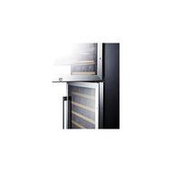 Summit SWC1875B Built-In Capable Two-Zone 118 Bottle Capacity Wine Cooler With Two Reversible Glass Doors Digital...