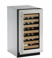 U-Line U2218WCS00B 17.75" Built-In Wine Cooler with 31 Bottle Capacity, in Stainless Steel