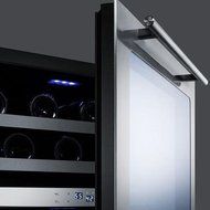 Summit CL24WC2 24" 5.4 cu. ft. Capacity Built-In Wine Cellar with Reversible Door Digital Thermostat White LED... N2