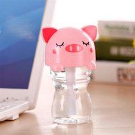 Alonea USB Mini Cartoon Bottle Cap Humidifier Office Air Diffuser (Black) N15