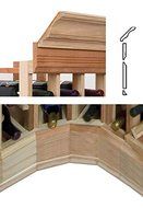 Molding for Curved Corner wCrown (Prime Mahogany - Classic Mahogany Stain)