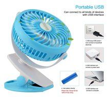 Welltop 5-inch Portable Clip Fan Rotatable Clamp Fans USB or Battery Powered Table Fan Rechargeable Desktop Fan... N22