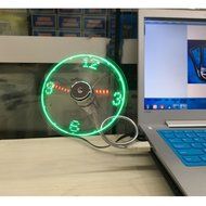 90mm USB-Powered Portable Fan with Clock Mini Gooseneck Fan LED Light Display Time (Clock fan) N2