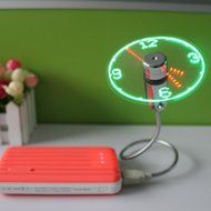 90mm USB-Powered Portable Fan with Clock Mini Gooseneck Fan LED Light Display Time (Clock fan) N3