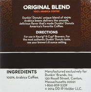 Dunkin Donuts K-Cups Original Flavor - Box of 12 Kcups for use in Keurig Coffee Brewers 5.1oz N5