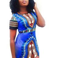 Women Dress,Haoricu Women Traditional African Print Dashiki Bodycon Sexy Short Sleeve Dress N10