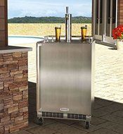 Marvel MO24BSSMRS Outdoor Mobile Beer Dispenser, Single Tap, Solid Door, Right Hinge, 24", Stainless Steel