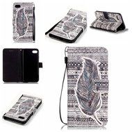 iPhone 7 Case,Yaheeda [3D Colored Drawing] [Flip Fit] Premium PU Leather Card-Slots Cash-Slots &amp; Kickstand [Anti-Scratches... N65