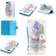 iPhone 7 Case,Yaheeda [3D Colored Drawing] [Flip Fit] Premium PU Leather Card-Slots Cash-Slots &amp; Kickstand [Anti-Scratches... N67