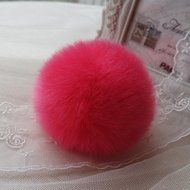 AutumnFall&reg; Rabbit Fur Ball Key Chains Mobile Phone Plug Backpack Bags Decorations (Pink) N6