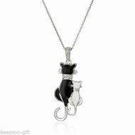 GIFT Fashion Women Girl Silver Plated Cat Pendant Chain Necklace Jewelry