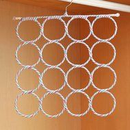 Spritech(TM) 2 Set 28 Circle Antislip Collapsible Magic Cane Scarf Frame Hangers for Scarf Belt Tie Underwear... N7
