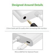 Ugreen Active Micro HDMI to HDMI VGA Video Converter Adapter with 3.5mm Audio Jack and Micro-USB Power for Ultrabooks... N3