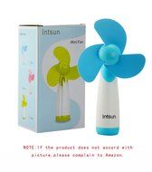 Intsun Handheld Portable Battery Operated Cooling Mini Fan Electric Personal Fans for Home and Travel (blue) N2
