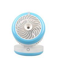 Rechargeable Humidifier Mini Misting Fan Desktop Fan Water Spray Fan with Built-in 2000 Mah Battery-Blue N3