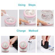 Rechargeable Humidifier Mini Misting Fan Desktop Fan Water Spray Fan with Built-in 2000 Mah Battery-Blue N6