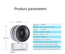 Vchanel USB Charging, 350 Degrees Rotation,2 in 1 Foldable,Portable,Cooling Mini Couple Fan (White) N8