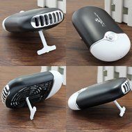 ESUMIC Portable Mini Air Conditioner Travel Handheld USB Rechargeable Cooling Fan for Summer (Black) N2
