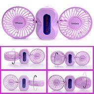 Personal Fans Mini Fan Rechargeable Fans 3 Modes Mini Dual Head Table Fans Purple N8