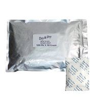10 Gram Pack of 100 "Dry&amp;Dry" Silica Gel Packets Desiccant Dehumidifiers N8
