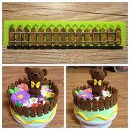 Fence Silicone Fondant Mold Cake Decorating Polymer Clay Mould N3