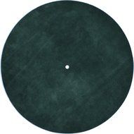 Genuine Leather Turntable Platter Mat - Forest Green Suede