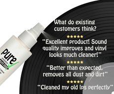 Anti-static Vinyl Record LP Cleaning Solution with Microfibre Cloth by Pure Organics