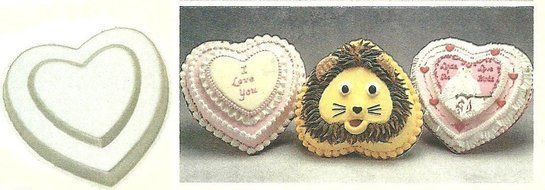 Wilton Double Tier Heart Two Tier Cake Pan (502-2695, 1982) Retired Collectible