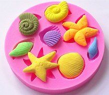 Design 556 Various Shell, Starfish and Conch Shpe Silicone Mold,Sugar Mold, Chocolate Mold, Cake Decoration Tool N4