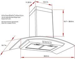 Kitchen Bath Collection HA75-LED Stainless Steel Wall-Mounted Kitchen Range Hood with Tempered Glass Canopy and... N2
