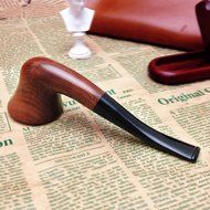 Ylyycc handcraft rosewood tobacco pipe trumpet shape bent tobacco pipe N4