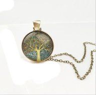 Tree of Life Mosaic Antique Vintage Necklace Pendant Jewelry Charm Gift