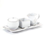 Mud Pie Bistro Cream &amp; Sugar Set, White N3
