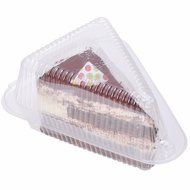 50x Premium Transparent Plastic Fruit Pie Cake Tart Holder Box for Slices or Wedges ~4in Length