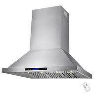 AKDY 30"/36"/42"/48" Wall Mount Type Stainless Steel Touch Control Halogen Light Lamp Kitchen Cooking Fan Vent...