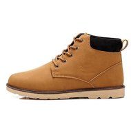 Yaheeda Men's High Top Casual PU Leather Lace-Up Work Shoes Martin boots N16