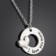 Fashion Lovely I LOVE YOU MORE Letter Heart Charm Choker Pendant Necklace Gift