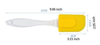Lesirit Silicone Butter Scraper Brush With Transparent Handle,7.7-Inch,Pack of 7 (B) N7