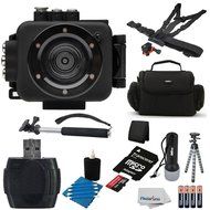 Intova Edge X Waterproof Sports HD Wi-Fi Video Action Camera Camcorder With Carrying Case + Chest Strap + Monopod...