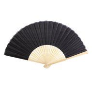 JeanneMafokou Chinese Folding Fan Retro Hand Fan Wedding Favors (Black)