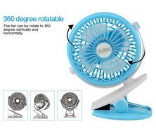 Welltop 5-inch Portable Clip Fan Rotatable Clamp Fans USB or Battery Powered Table Fan Rechargeable Desktop Fan... N27
