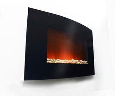 36 inch Wall Mount Modern Space Heater Electric Fireplace Tempered Glass W/Remote Control AX-520AP N2