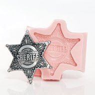 Silicone Sheriff Badge Mold Make Your Own Western Sheriff Badge out of Chocolate, Fondant, Candy, Resin, Clay,...