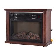 Giantex 28" Free Standing Electric Fireplace 1500W Glass View Log Flame Remote Home N2