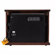 Giantex 28" Free Standing Electric Fireplace 1500W Glass View Log Flame Remote Home N3