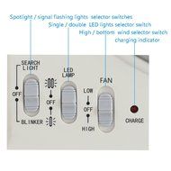 HAITRAL Rechargeable Table Fan SF-299AL Turbo Force Air Circulator AC/DC Operated with Led Light&amp;Search Light&amp;... N8