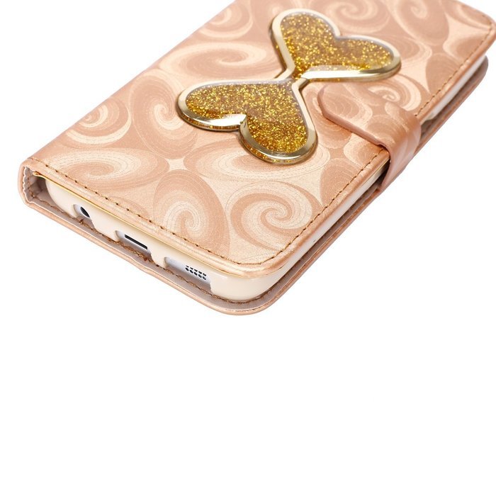 Galaxy S7 Case,Galaxy S7 Wallet Case, PHEZEN Bling Liquid Glitter Love Heart Floating 3D Hourglasses Luxury Pu... N22