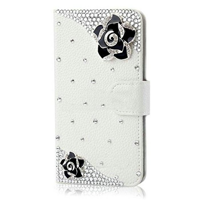 Spritech(TM) Bling Phone Case For Samsung Galaxy S6 Edge Plus,3D Handmade Colorful Crystal White Flower Accessary... N16